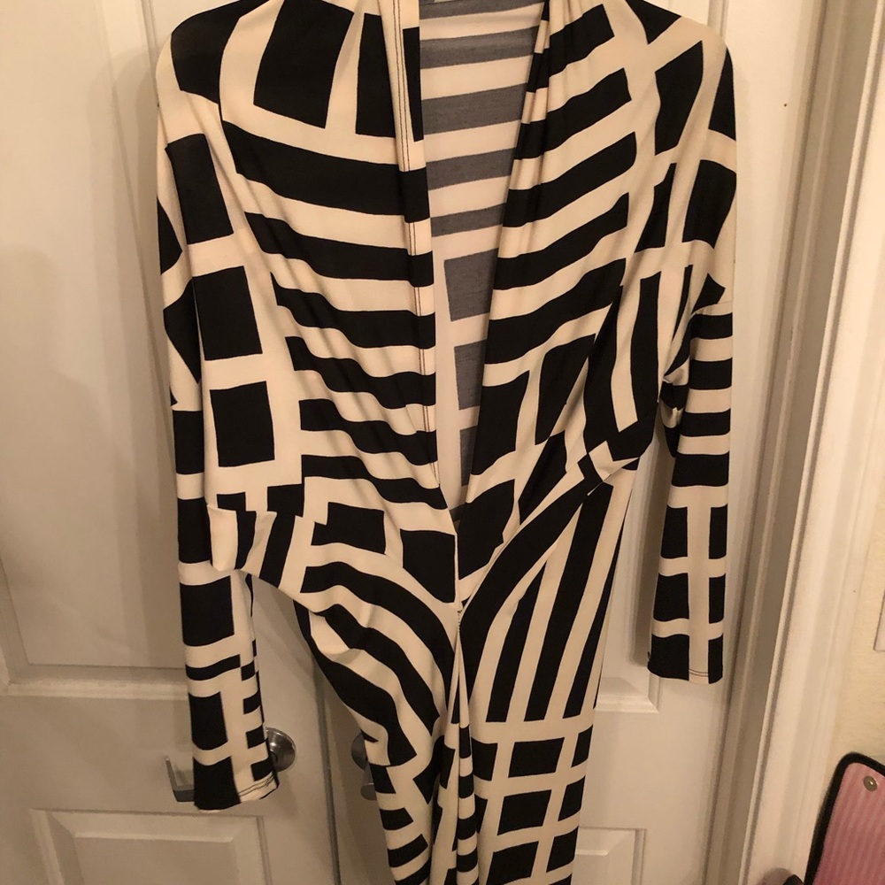 Long Asymmetrical Dress Black and Tan